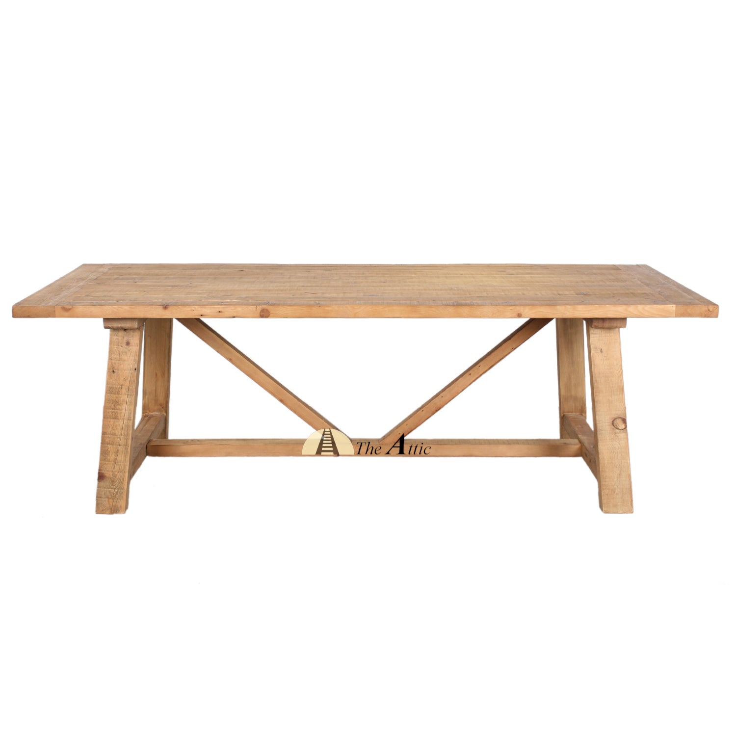 Lazio Reclaimed Pine Rustic Farmhouse Dining Table - The Attic Dubai