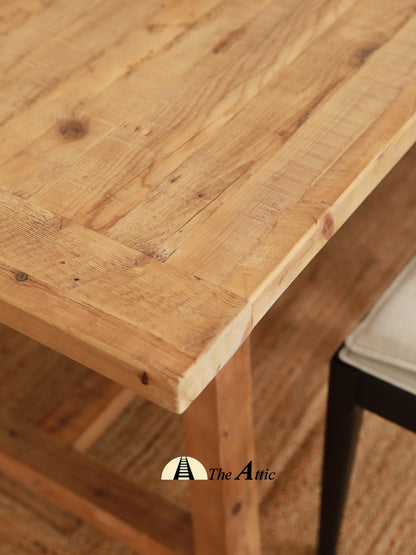 Lazio Reclaimed Pine Rustic Farmhouse Dining Table - The Attic Dubai