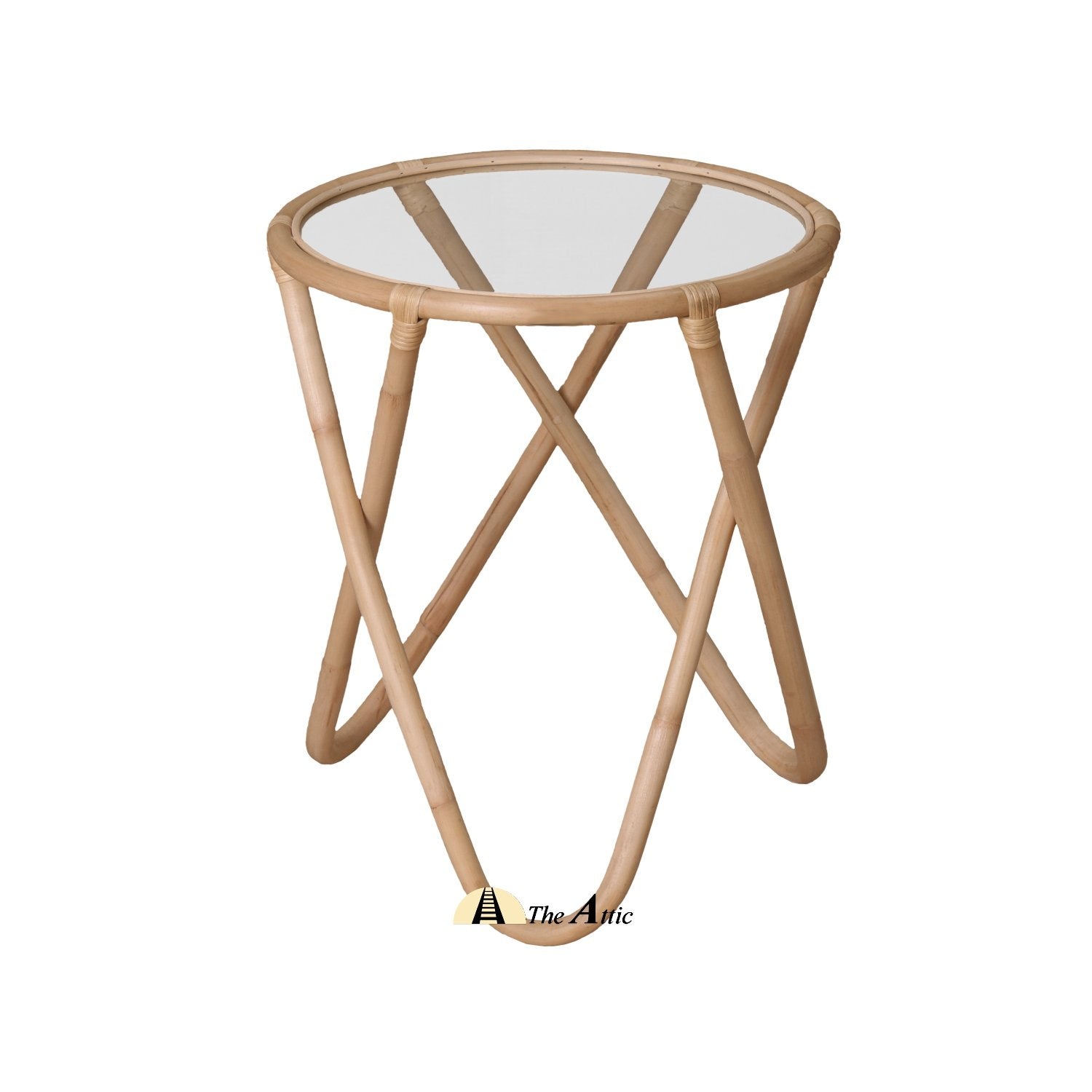 Lulea Rattan Round Side Table, Rattan Furniture - The Attic Dubai