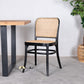 Luxor Dining Chair, Rattan and Elm Wood, Black - TheAtticDubai.com
