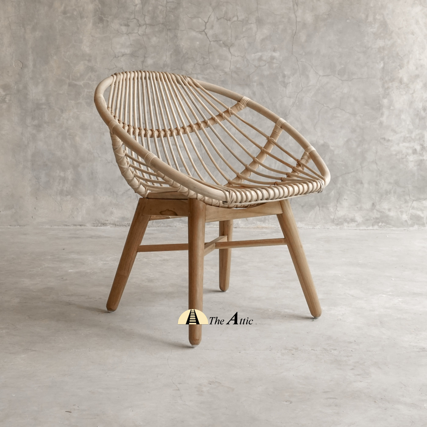 Moka Rattan Round Tub Chair; Natural Rattan Furniture - TheAttic-Dubai.com