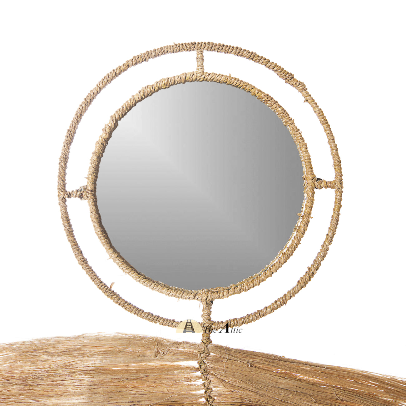 Plume Abaca Wall Decor with Mirror - The Attic Dubai