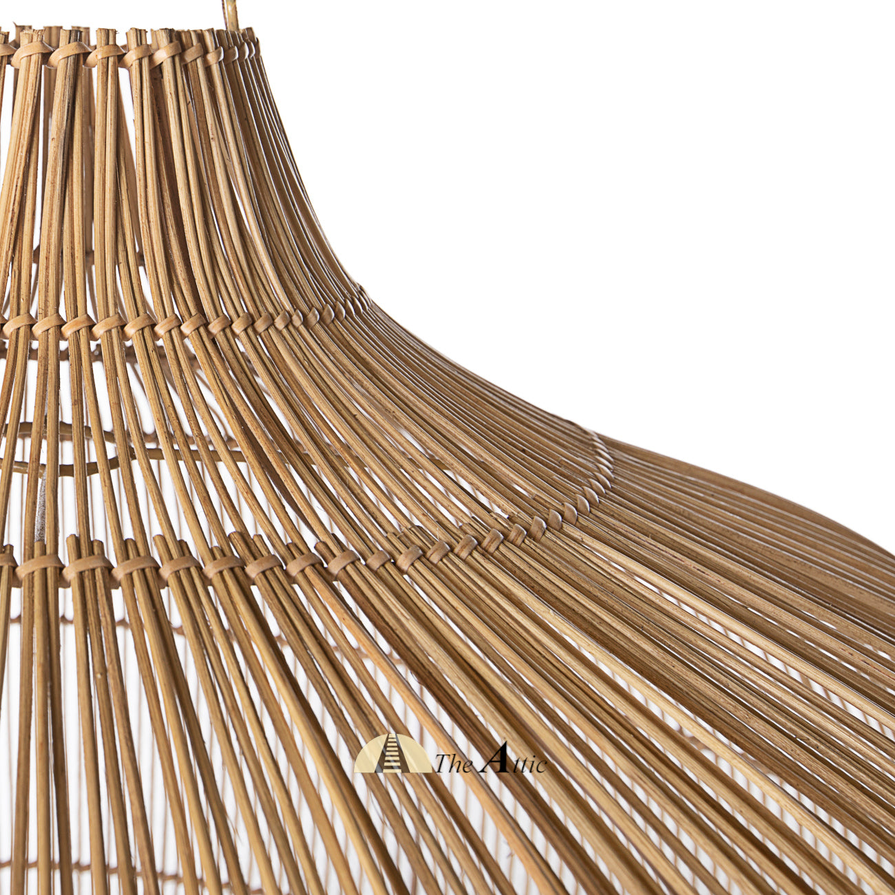 Rattan Drop Pendant, Hanging Lamp, Rattan Lighting - The Attic Dubai