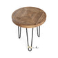 Round Parquet Side Table with Hairpin Legs - The Attic Dubai