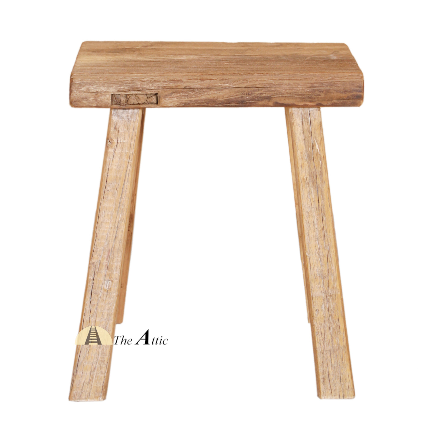 Rustic Reclaimed Wood Stool - TheAtticDubai.com