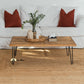 Dallas Sunburst Reclaimed Pine Hairpin Coffee Table - The Attic Dubai