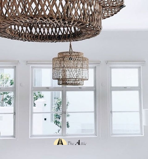 Wicker hanging deals light