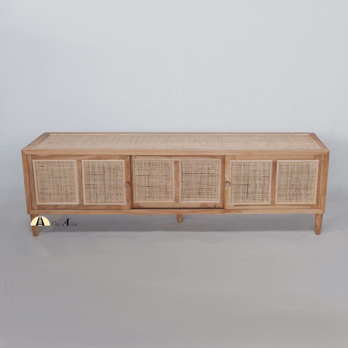 Teak and Rattan TV Cabinet, Natural Wicker Furniture - TheAttic-Dubai.com